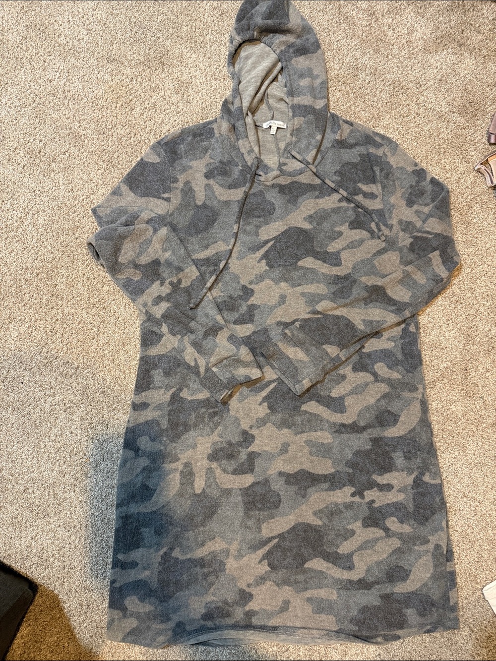 Charlotte Russe Gray Camo Hoodie Dress
